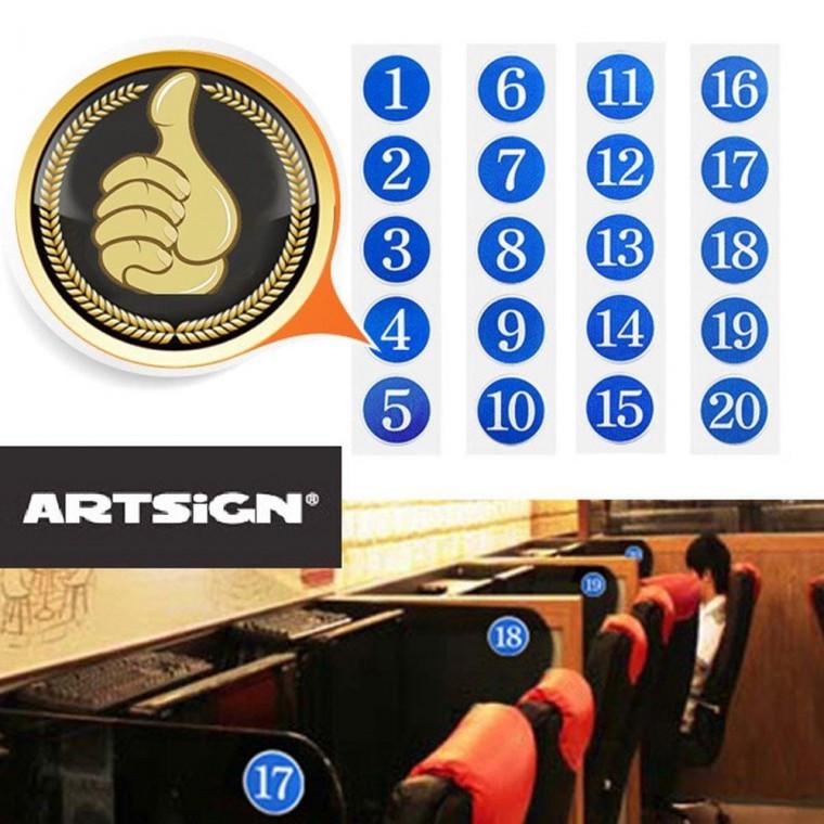 PVC 42mm 실용 원형 번호판 5개 1-20번중선택숫자판 넘버판 업소용