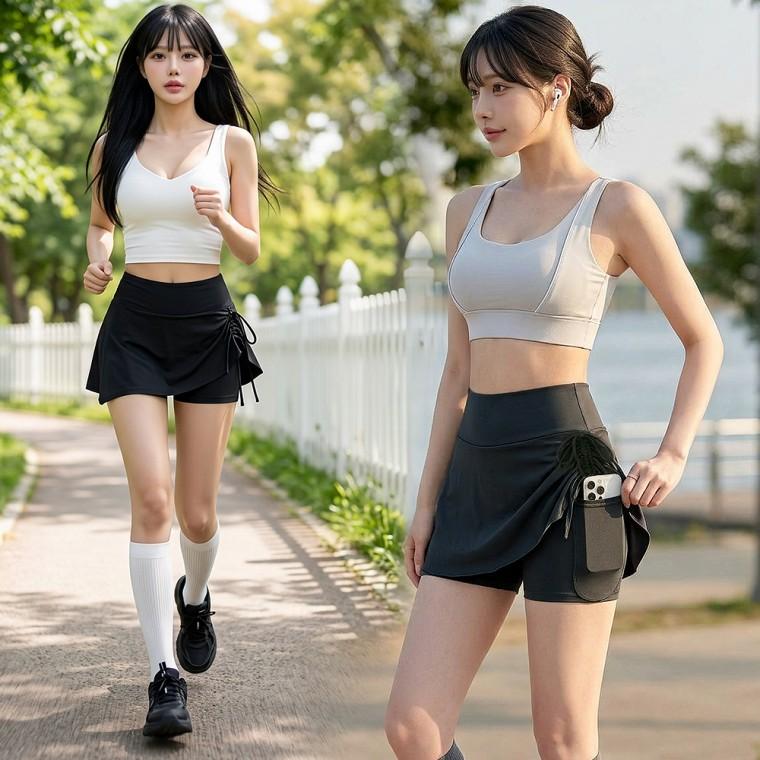 힙하이드이너숏츠 포켓 치마바지 요가 운동복 러닝 폴