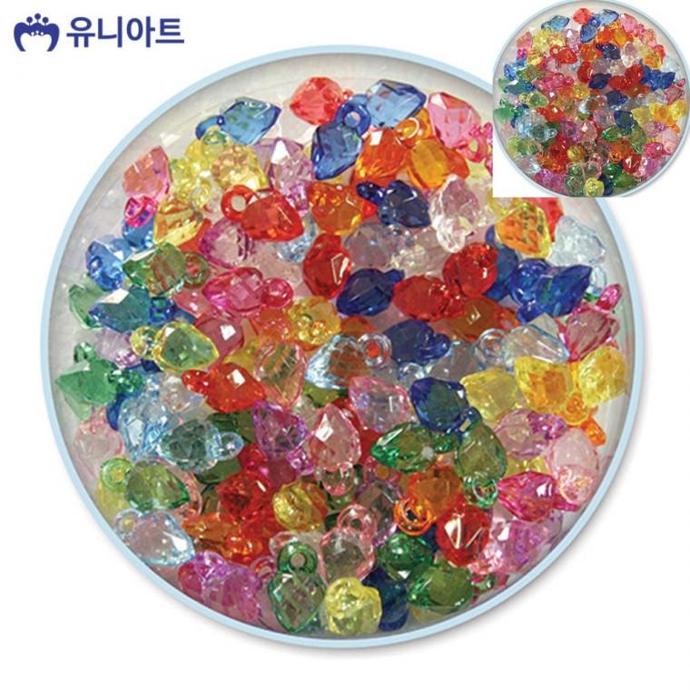 모양비즈 24번 크리스탈비즈 1cm x 1.5cm 키링부자재 플라스틱비즈 키링비즈