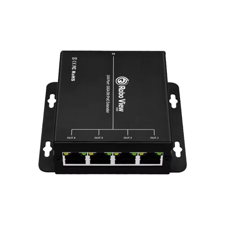 글로벌아이넷 로보뷰POE-4 무전원 4포트 POE 스위치 익스텐더 리피터 기가비트 90W