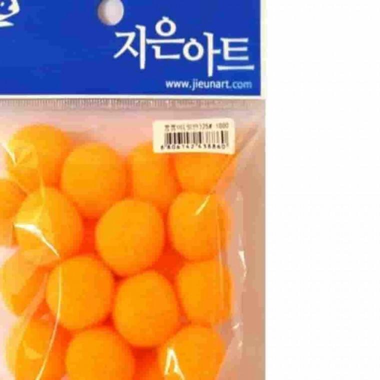 뿅뿅이 일반 25 주황 칼라솜 폼폼이 어르신미술 촉감놀이재료