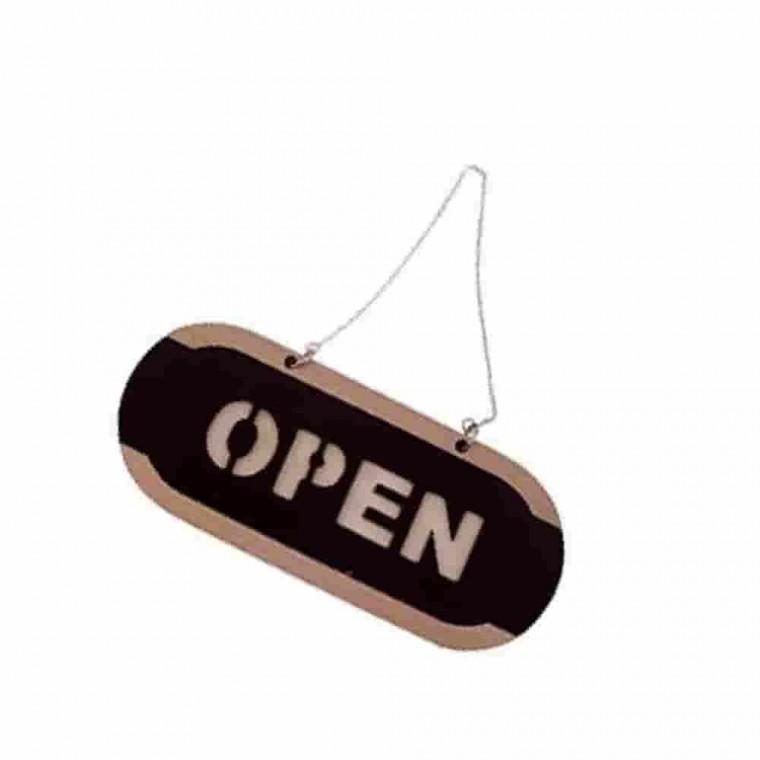 우드OPEN CLOSED표찰 오픈팻말 우드안내판 오픈클로즈팻말 안내문구
