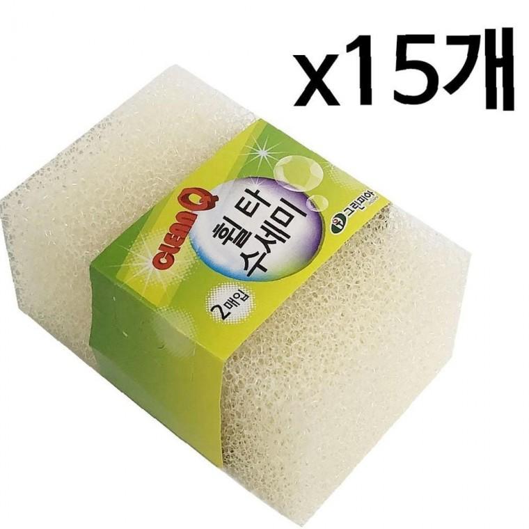 그린피아 휠타 실용적인 수세미2p x(15개) 주방수세미 설거지