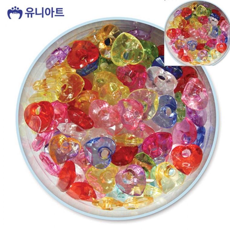 모양비즈 20번 크리스탈비즈 하트 1.6cm 키링비즈 핸드폰스트랩비즈 팔찌비즈