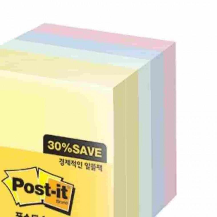 포스트잇 노트 5A 알뜰팩 76x76mm 접착종이 모니터메모 손글씨메모지 메모스티커