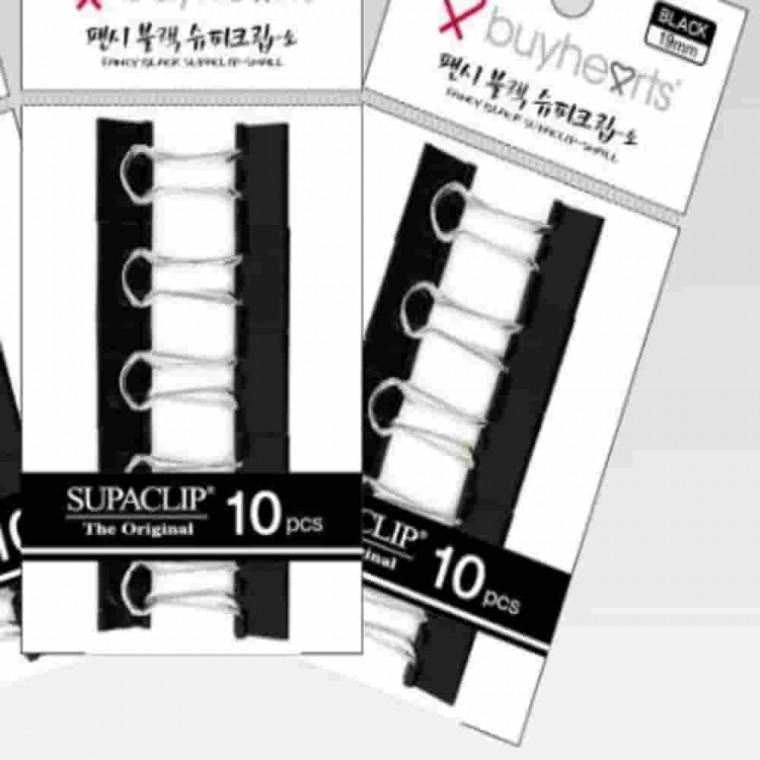 팬시슈파블랙 소 10개입 문서고정클립 서류집게 클립집게 서류클립