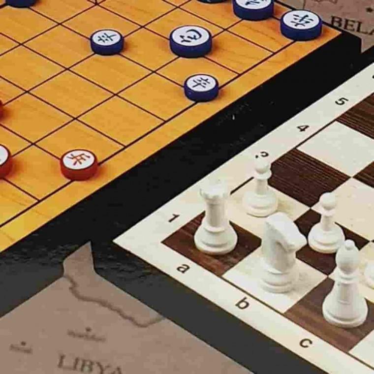 접이식 자석양면 서양체스와 장기 고급체스 접이식체스 자석게임 재미있는보드게임 자석보드게임