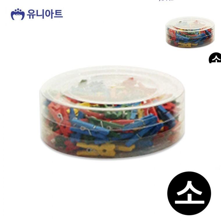 칼라 나무집게 소 통 메모꽂이 메모걸이 사진집게
