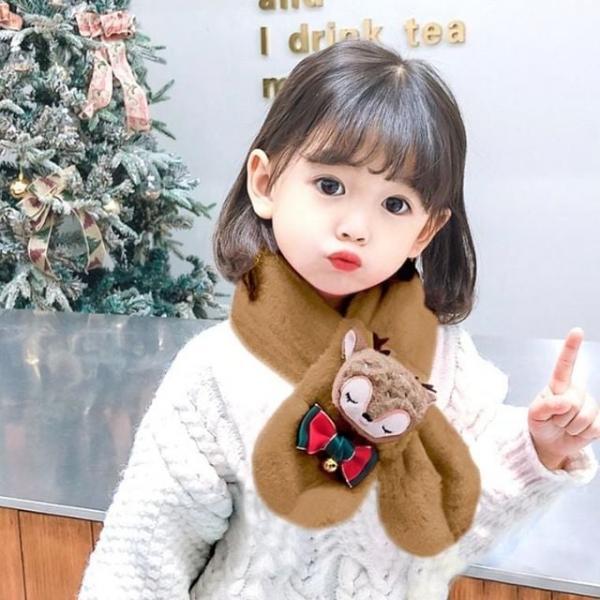 유아동 아기 키즈 겨울목도리 꽃사슴 퍼 머플러 귀여운목도리 니트 숏 페이크퍼 크리스마스선물 니트