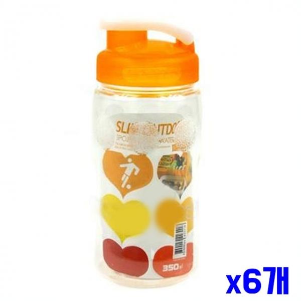 귀여운 어린이 뚜껑물병 350ml 오렌지 x6개