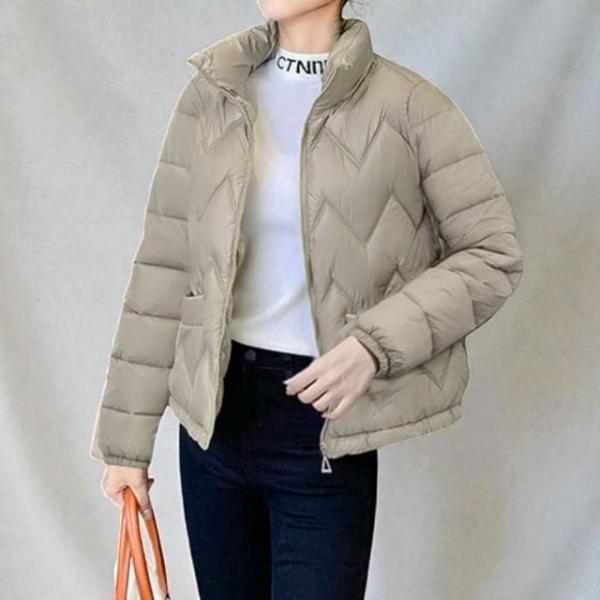 여성 데일리 누빔 경량 하프 점퍼 패딩 베이직 자켓 2컬러 점퍼 누빔 겨울 숏 가을 경량 여성 패딩