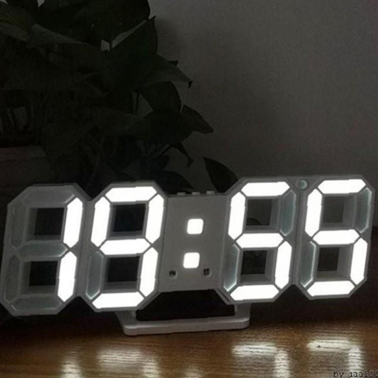 3D 입체 내추럴한 LED 벽시계 탁상시계 알람 온도 무소음