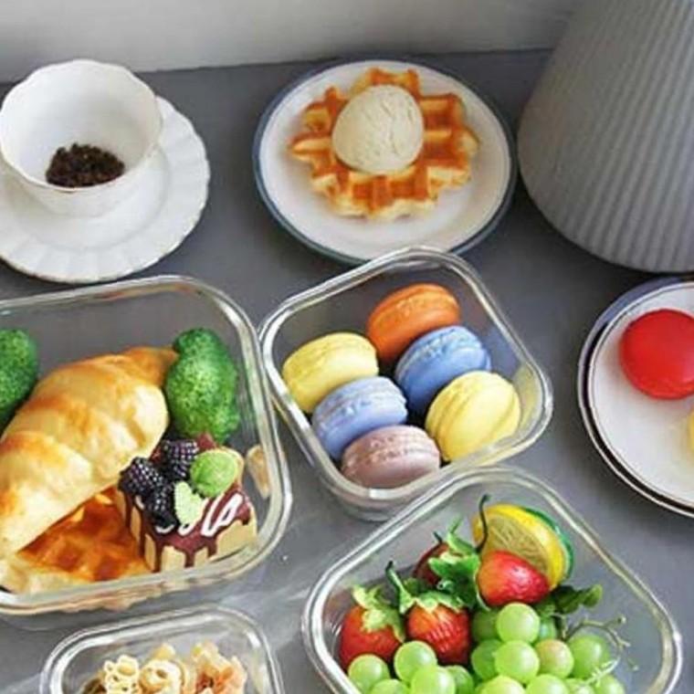 레벤호프 클립 정갈한 보관밀폐용기 정스퀘어형 찬통 유리찬통 반찬통
