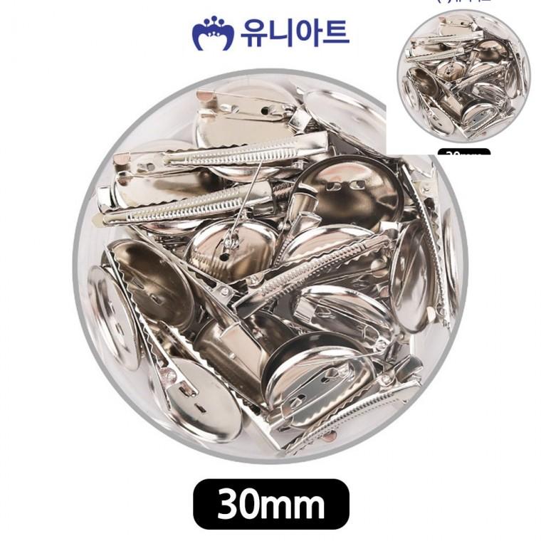코사지집게 원형핀 30mm 옷핀브로치재료 코사지핀부자재 뒤꽂이부자재