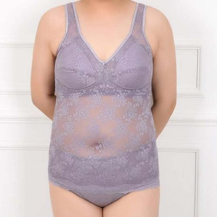 빅사이즈 보정 브라런닝 레이스브라탑 여성속옷 노와이어브라