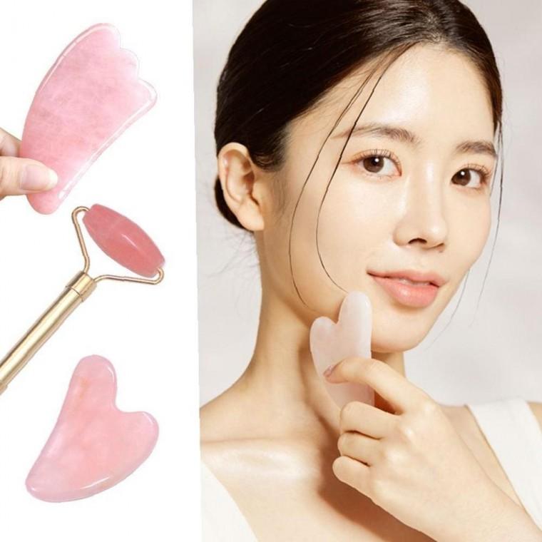 로즈쿼츠 괄사 위생적인 마사지 얼굴 허벅지 롤러 홈케어