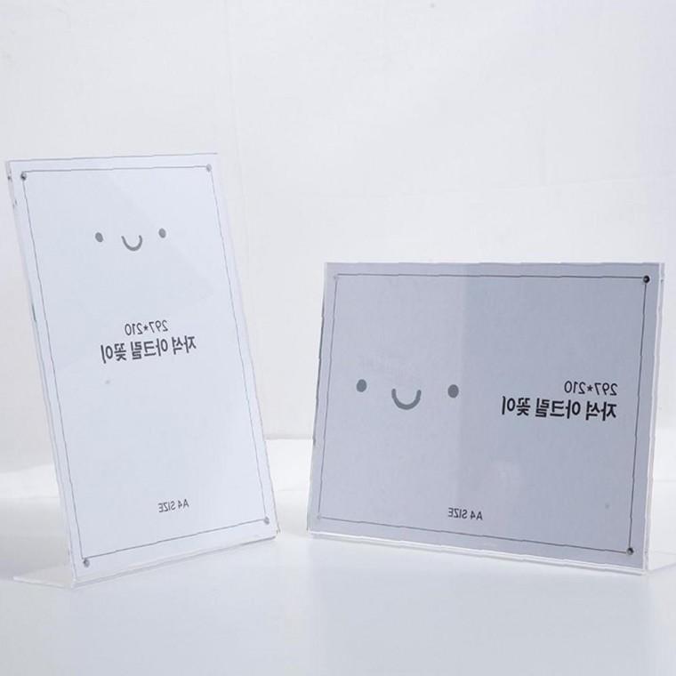 자석 아크릴 모던한 POP 꽂이 가격표 메뉴판 투명 스탠드 A4