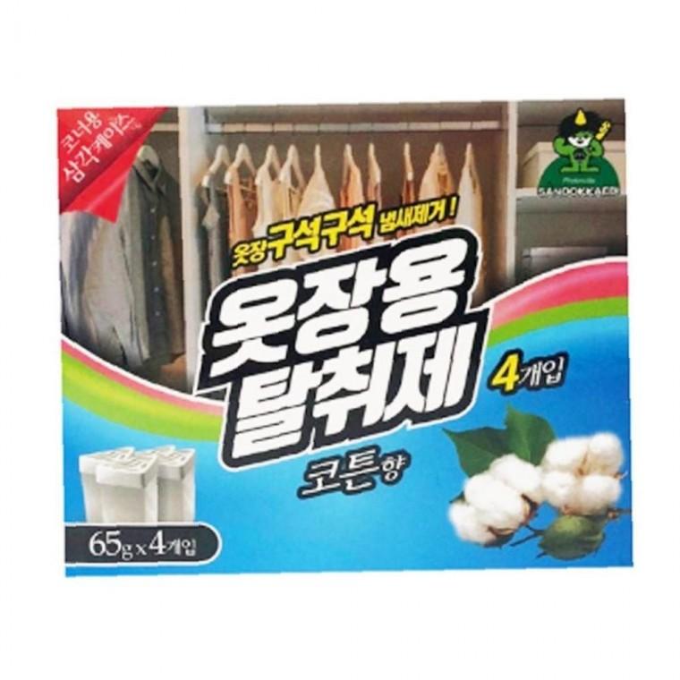 산 코튼향 실속형 옷장용 냄새 탈취제 65g 4개입