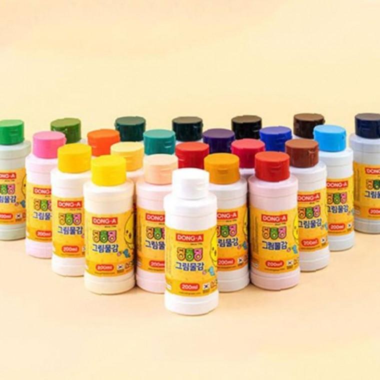동아 노랑병아리 안정감있는 딩동댕 물감 대용량 200ml 단색