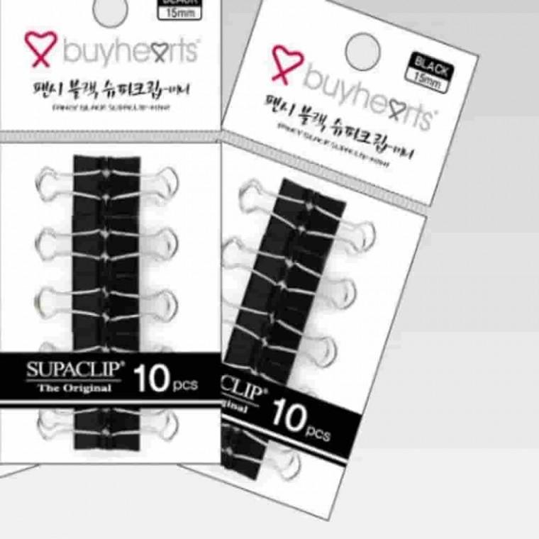 팬시슈파블랙 미니 10개입 미니집게 바인더클립 철제집게 문서집게