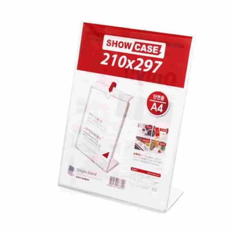 A4세로 쇼케이스 210x297mm L자거치대 POP거치대 안내문거치대 카운터안내판 메뉴꽂이