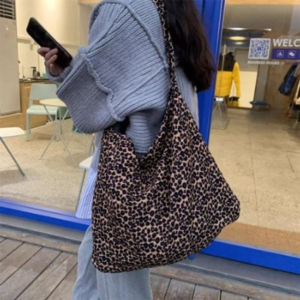 레오파드 패턴 숄더백 여성 데일리 에코백