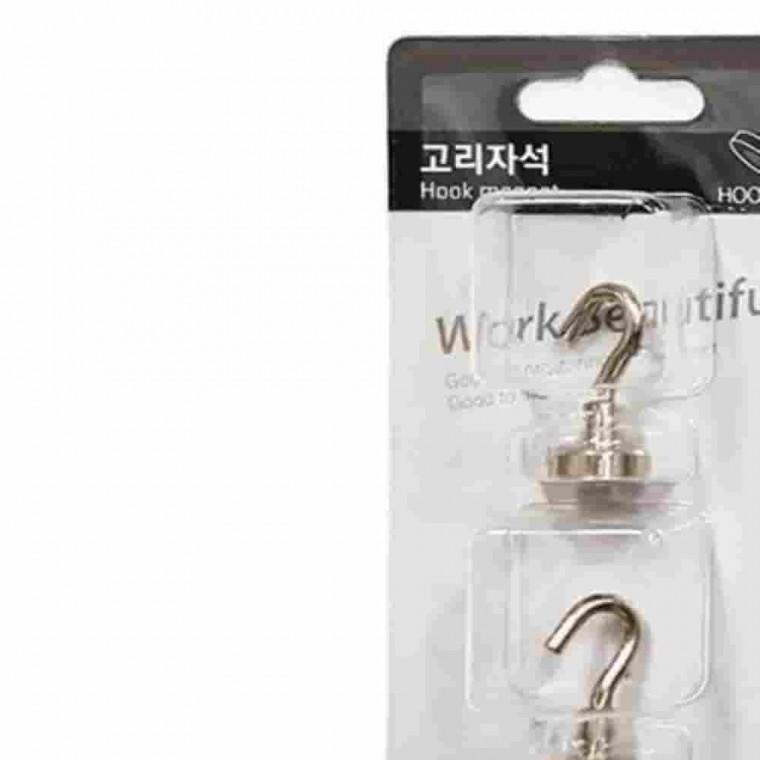 고리자석 16mm 2개입 후크자석 문구용자석 냉장고자석 고리형자석