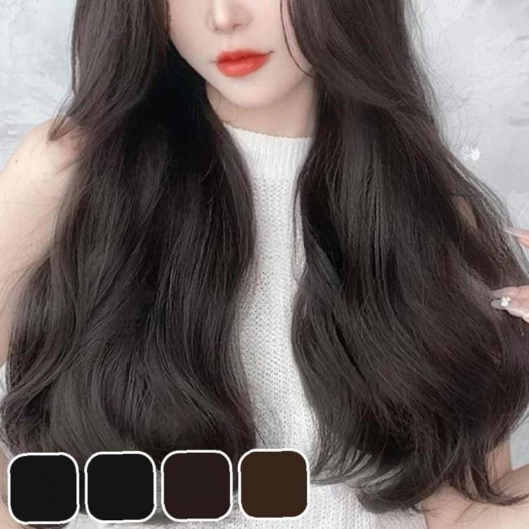 롱 헤어 정갈한 피스 웨이브 붙임머리 가발 똑딱이 부분 60cm