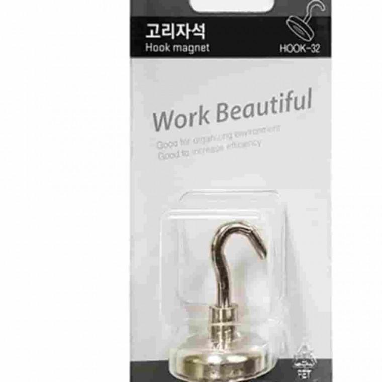 고리자석 32mm 1개입 자석후크 걸이후크 다용도후크 자석고리
