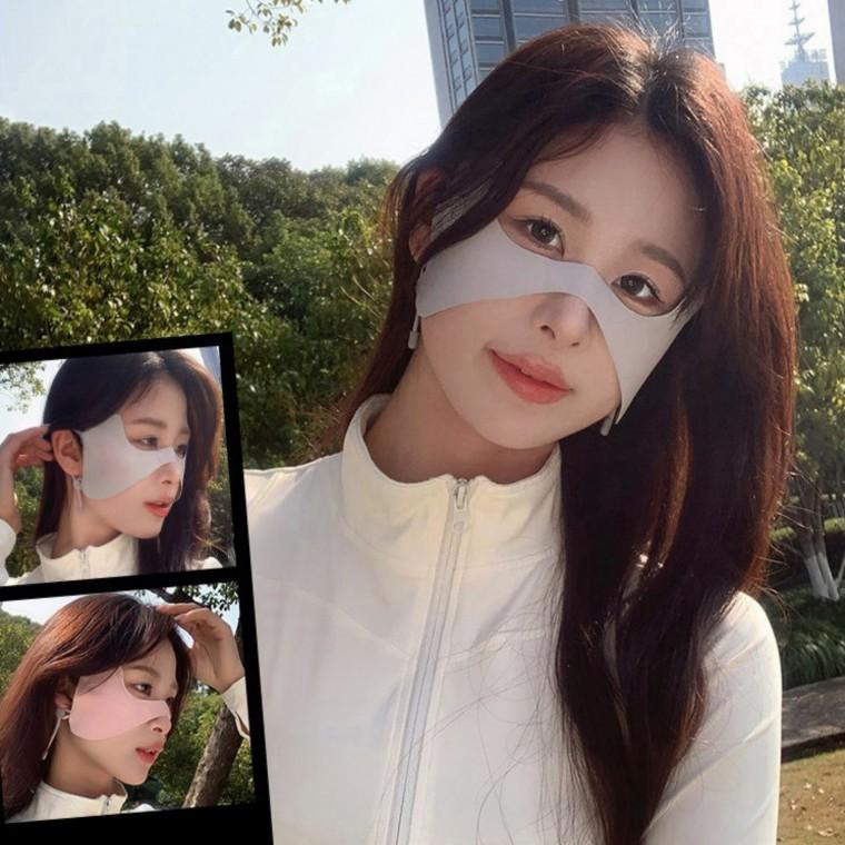 조절가능 귀걸이형 나비 페이스 마스크 FL 얼굴 햇빛가리개 골프