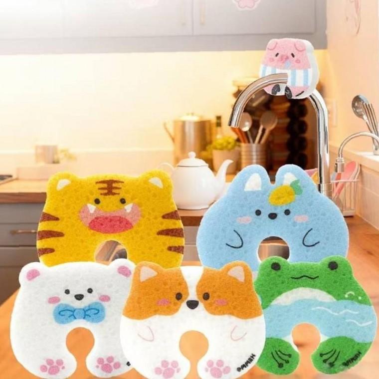 동물 설거지 정갈한 수세미 3p 주방 식당 청소 스펀지 닦기도구
