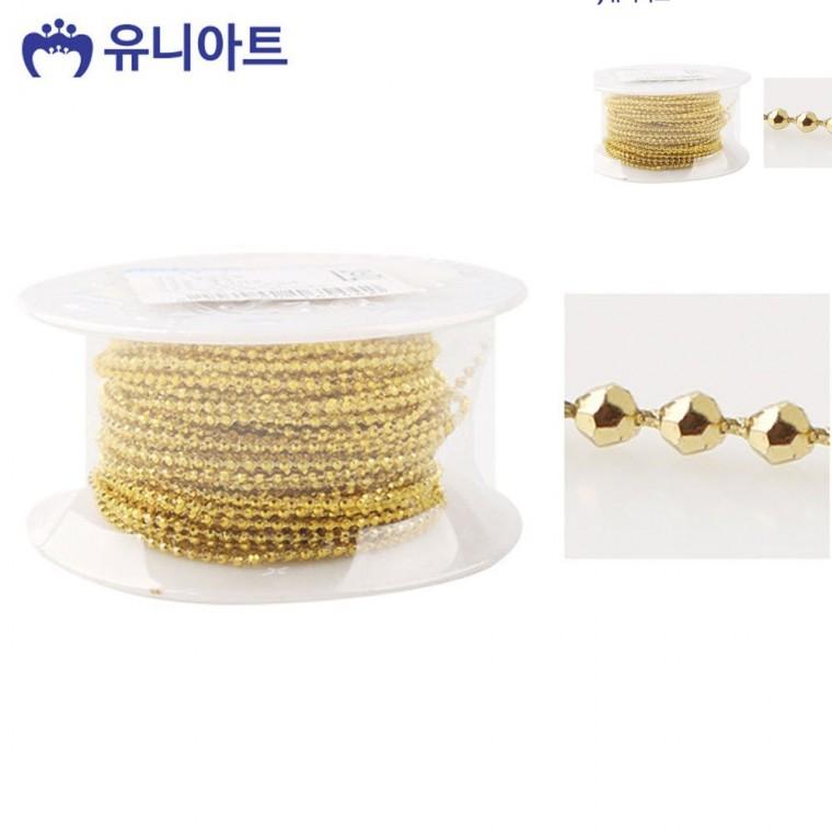 롤체인줄 금색 비즈팔찌부자재 구슬줄 비즈공예