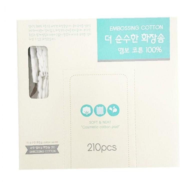 그린비 순면 간편한 엠보싱 화장솜 210매
