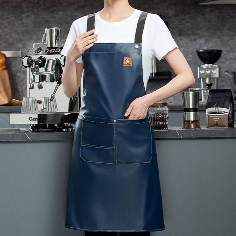 방수 PU 데일리 주방 앞치마 오염 방지 카페 미술 작업용 업소용