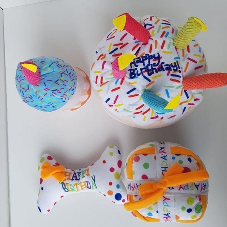 강아지 생일 부드러운 축하 삑삑이 인형 놀이 장난감 대형