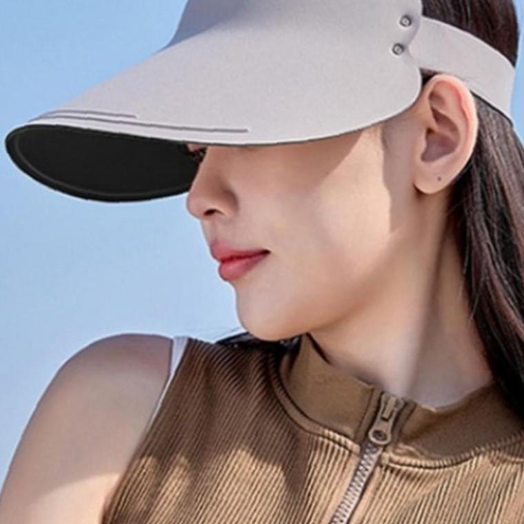 딥그레이 초경량 컴팩트 와이드 썬캡 골프 등산 햇빛차단 모자