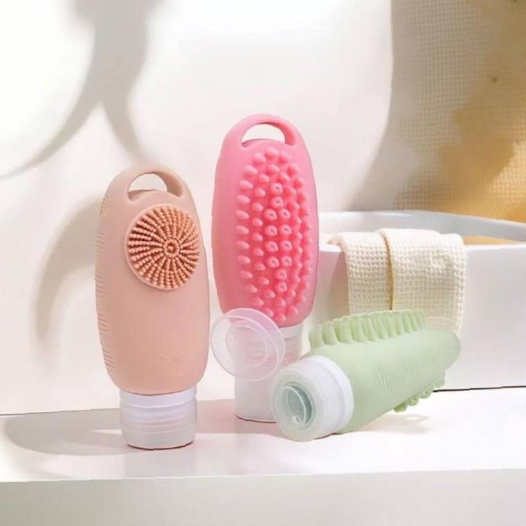 실리콘 세안 자연스러운 샴푸 브러쉬 공병 90ml 2종세트 여행용 소분용기