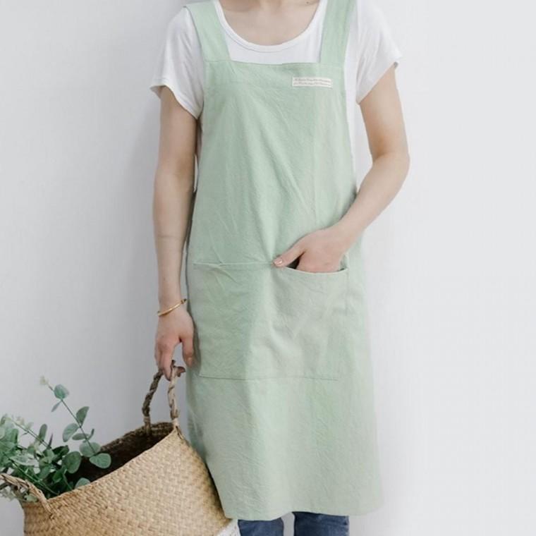 유치원 원피스형 소프트 주방 앞치마 솔리드 컬러 디자인