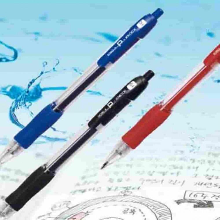 P노크 0.5mm 적 사무용볼펜 필기감좋은펜 필기감좋은볼펜 빠른건조볼펜