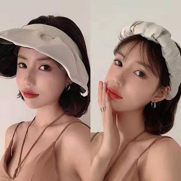 자외선 선캡 돌돌이 차단 머리띠 간편한 보관 챙 롤업 모자 썬캡 선바이저 여자 겸용