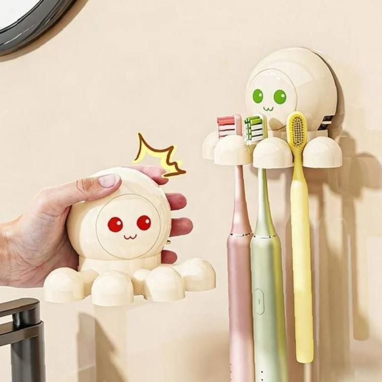 벽걸이 문어 가벼운 칫솔걸이 가정용 화장실 귀여운 홀더 거치대 꽂이