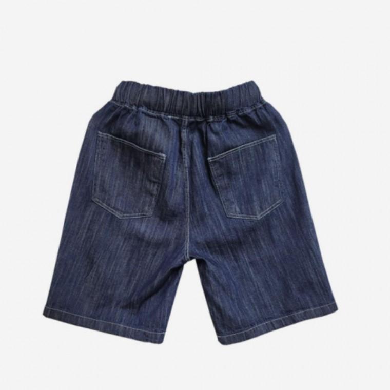 린넨 청 남자 반바지 남녀 공용 청바지 와이드
