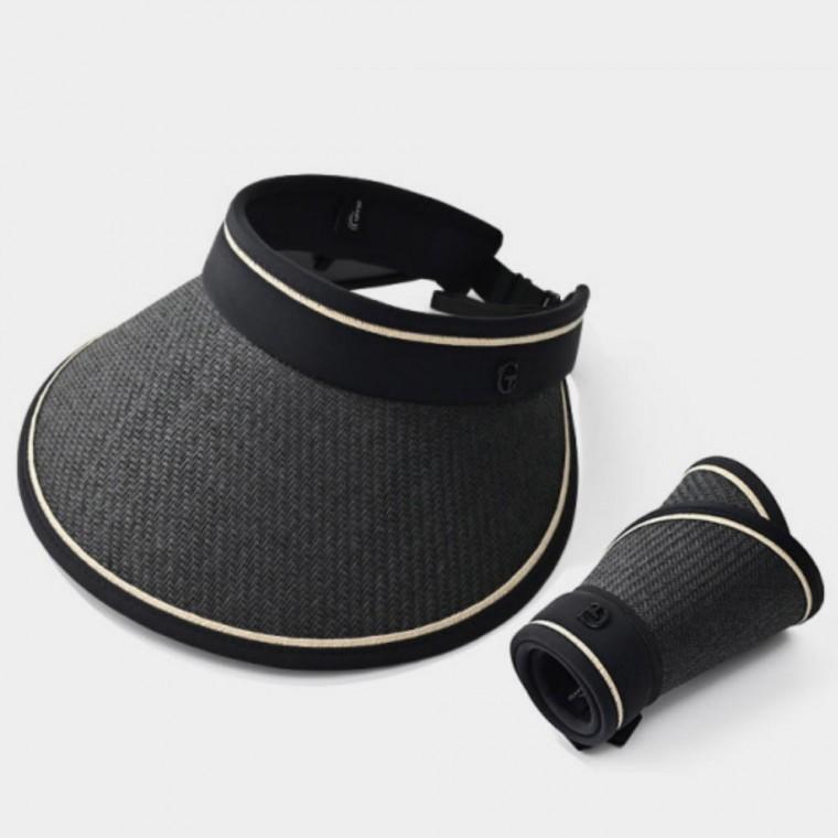밀짚 라인 돌돌이 썬캡 여름 모자 돌돌이썬캡