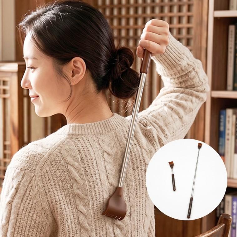 휴대용 효자손 길이조절 늘어나는 안테나 시원한 등긁이 미니 접이식 고급 등긁게