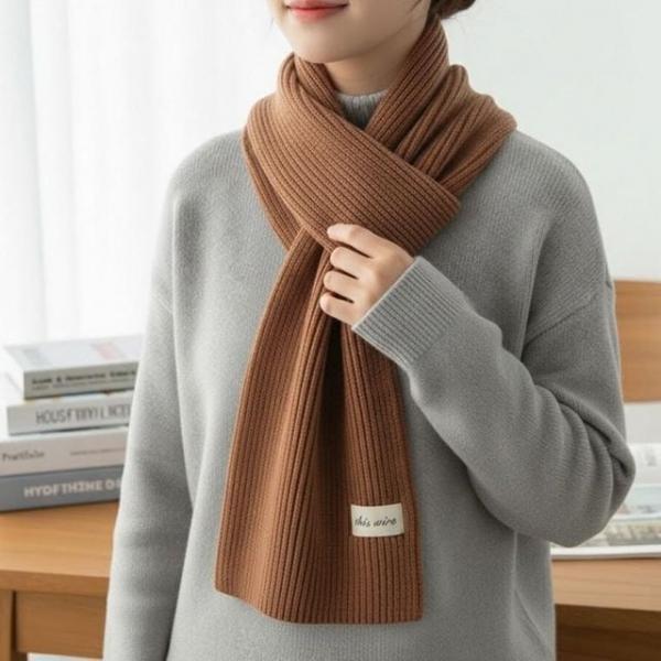 남성 여성 깔끔한 디자인 겨울 방한 아이템 도톰 골지 라벨 목도리 머플러 케이프 후드 목도리 머플러