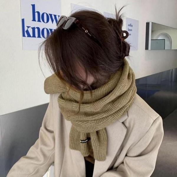 여성 겨울 따뜻한 니트 목도리 머플러 데일리 넥워머 5컬러 겨울 여성 목도리 빨간 따뜻한 니트