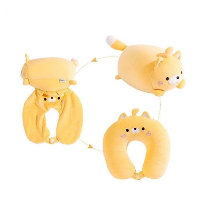 쿠션 목베개 간편 목쿠션 휴대용 U형 비행기 차량용 고양이