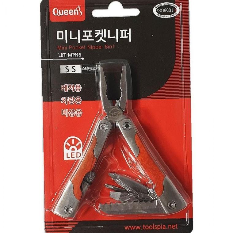퀸즈 탄탄한 미니 포켓 니퍼(LBT-MPN6) 다용도 수공구 플래시