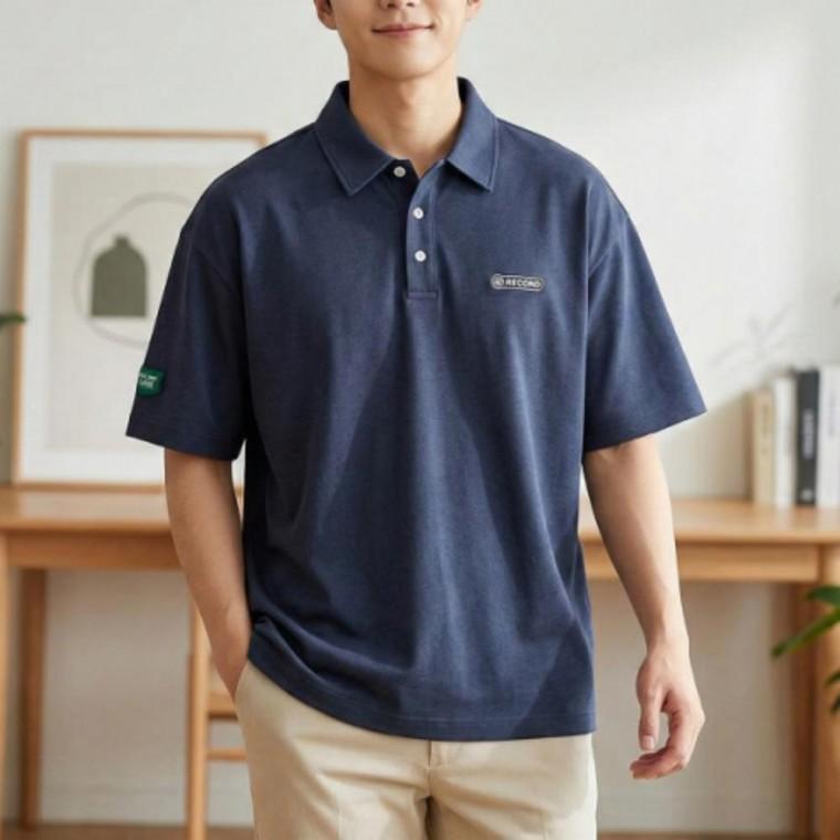 남자 투패치 냉감 속건 쿨 작업복 카라 반팔 티셔츠