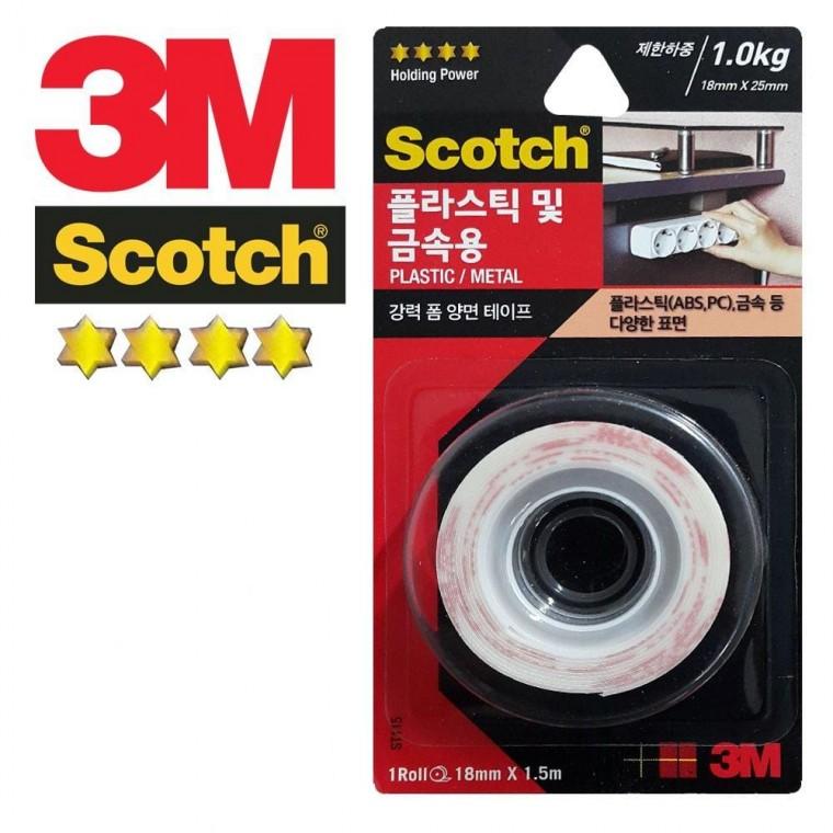 스카치 플라스틱 스마트 금속용 튼튼한 폼 양면테이프 18mm